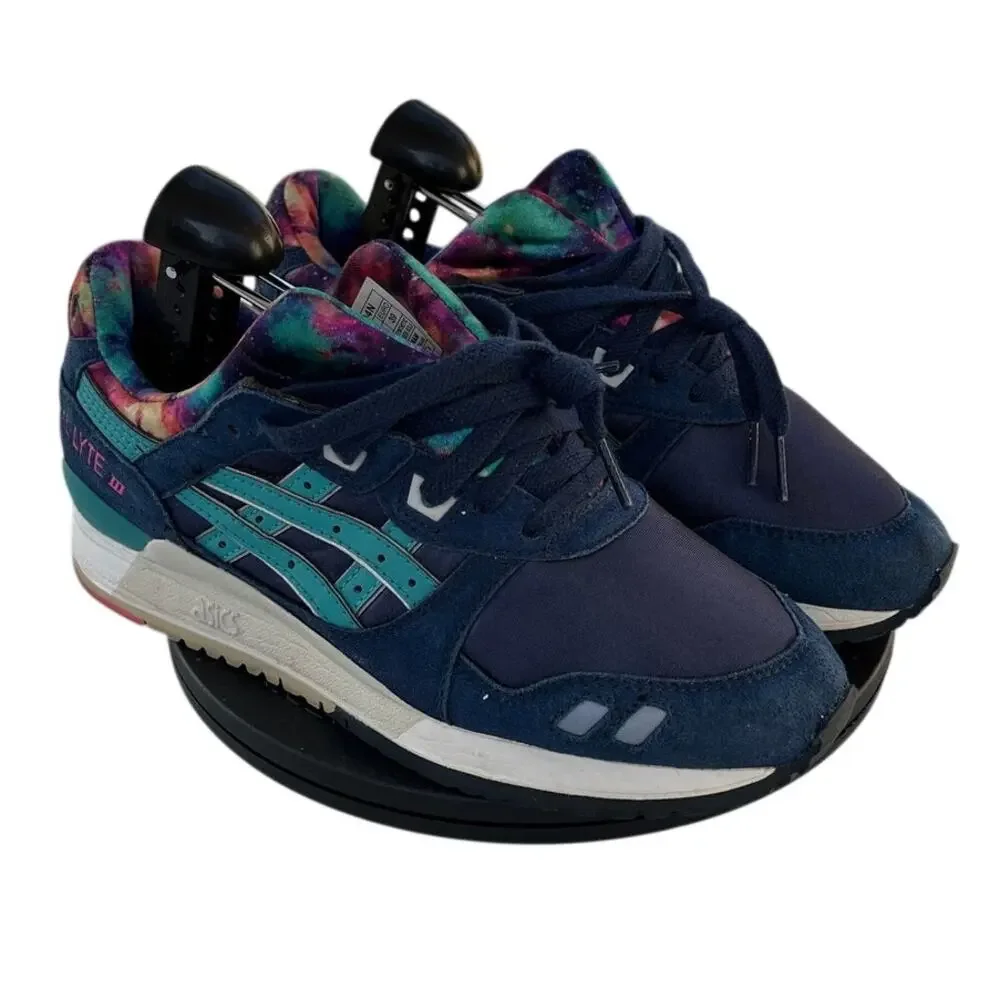 Mens Asics Gel-Lyte III H5Q4N Nylon Running Jogging Athletic Sneaker SZ 7 Blue